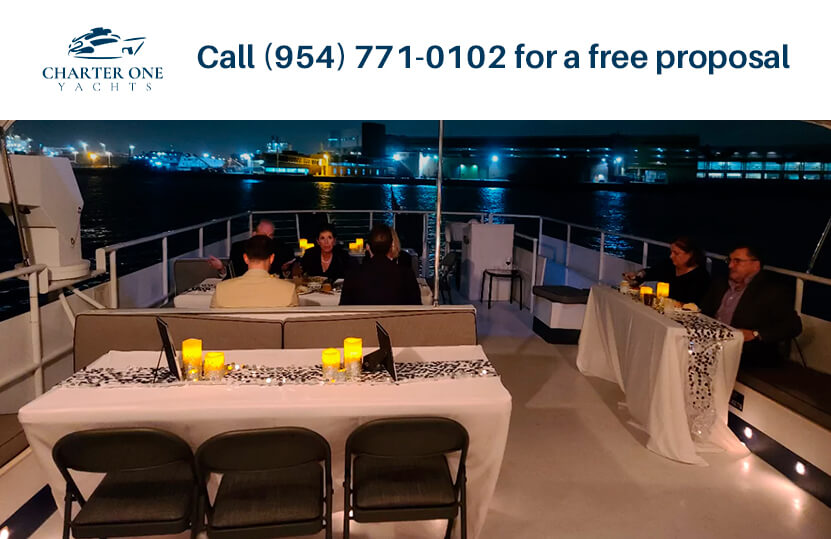 Charter One Dinner Cruise, fort Lauderdale private yacht charter one